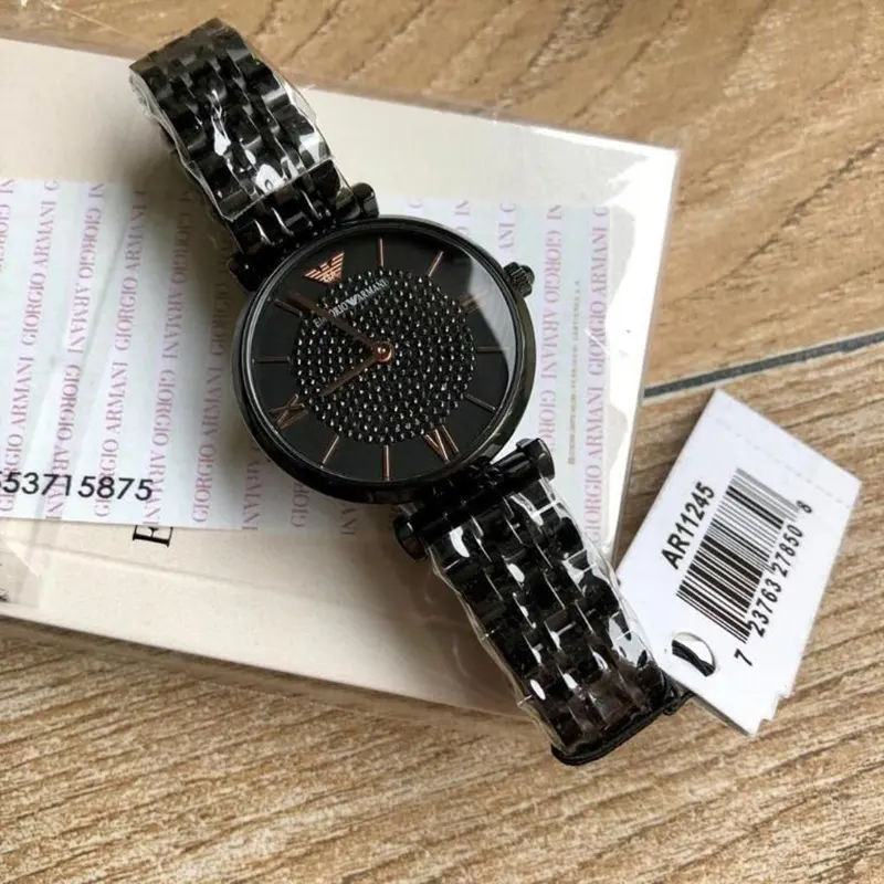 Emporio Armani Black Fashionable Couple Watch- AR11299/AR11245